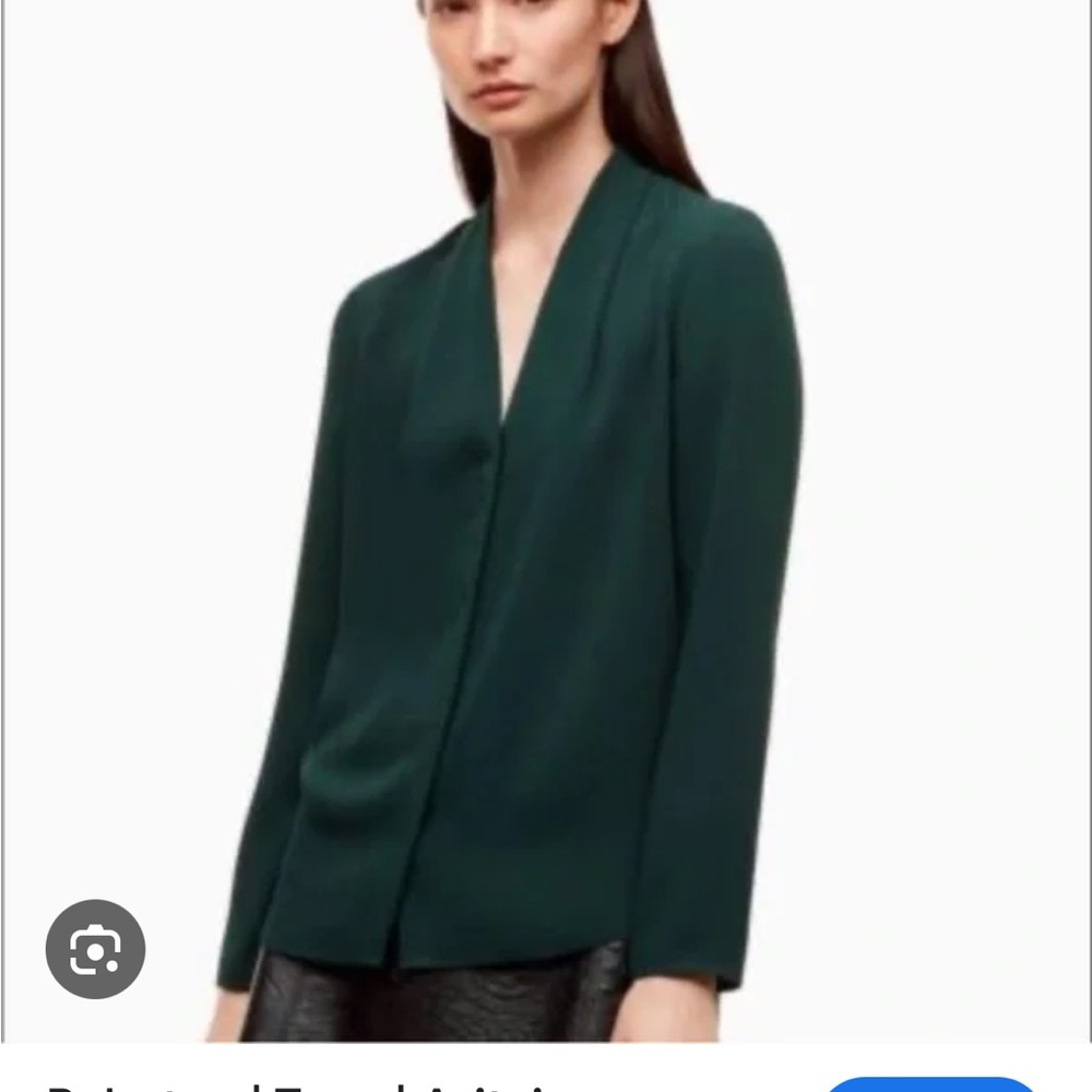 Babaton Dark Green power blouse